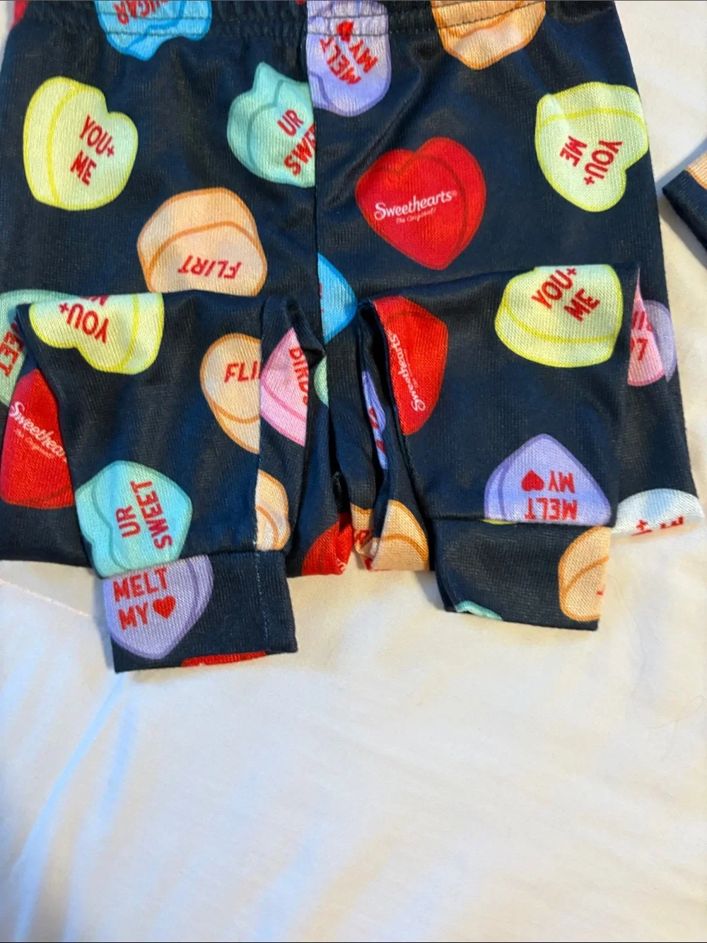 Kids Heart Conversation Candy Pajama Set - blue